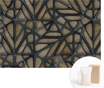 Produktbild von Fototapete - Wandbilder für Wohnzimmer - 104x70 cm - Dekorative Wandfolie - Modernes Design für Wanddekoration - Tapeten für Innenräume - Holznetz
