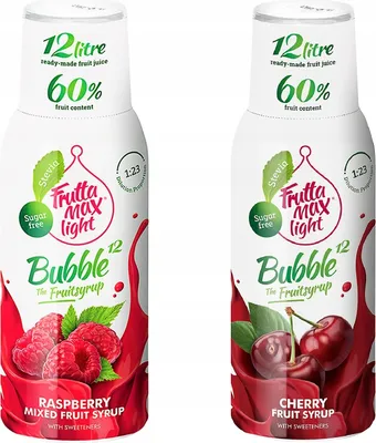 Immagine prodotto di Sciroppi Fruttamax Lampone Light Ciliegia Light, 500ml, 2 pezzi