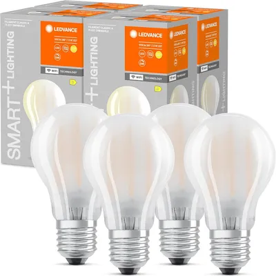 Produktbild von 4 x Ledvance Smart + LED Filament A67 Birne 7,5W = 75W E27 matt 1055lm Warmweiß 2700K Dimmbar App Google Alexa WiFi