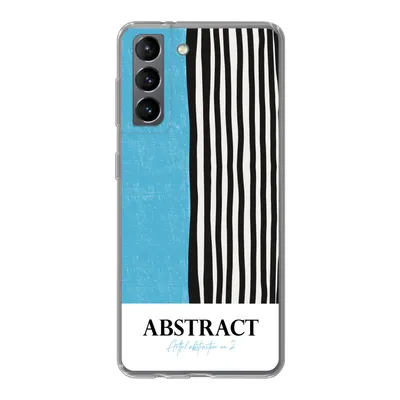 Produktbild von MuchoWow® Handyhülle Schutzhülle Hülle für Samsung Galaxy S21 Design - Blau - Schwarz - Weiß Silikon Softcase Handy Hülle - Softcase
