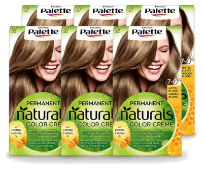 Productafbeelding van 6 x Poly Palette haarverf - Mediumblond 7-0 - 115 ml - Voordeelverpakking - 6 stuks