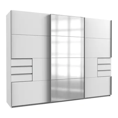 Produktbild von Schwebetürenschrank 3-türig 270cm, inkl. Passepartoutrahmen, weiß mit Spiegelfront, STRATFORD-43