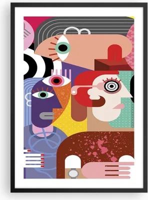 Produktbild von Gerahmtes Poster - Schwarzer Rahmen - Abstraktion modern - 50x70 cm - Wand Bild - Wanddeko - Wandbilder - Kunstposter - Wandposter - Bilderrahmen - Bilder - Kunstdruck - Wandbild - P2BPA50x70-3624