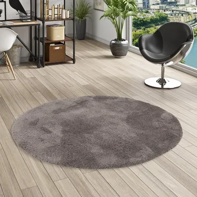 Produktbild von Luxus Super Soft Hochflor Langflor Shaggy Teppich Luca Anthrazit Rund, Größe:200 cm Rund