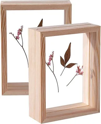 Productafbeelding van Famanu houten fotolijstjes - dubbelzijdig - 2 stuks - 6x8 cm