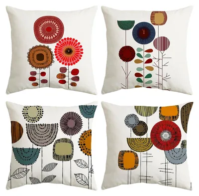 Produktbild von Kissenbezüge 45x45 cm im 4er Set aus Samt für moderne Dekoration