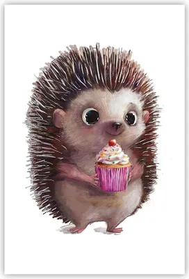 Produktbild von Poster - Poster ohne Rahmen - Igel Cupcake Kinder - 61x91,5 cm - Wand Bild - Wanddeko - Wandbilder - Kunstposter - Wandposter - Bilder - Kunstdruck - Wanddekoration - Wandbild - P2XPA61x91-4769