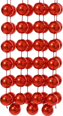 Productafbeelding van Kralenketting, 14 mm x 5 meter, kunststof - kerstelijk rood