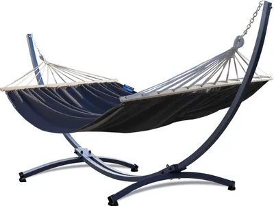 Produktbild von Potenza Outdoor Hängematte mit Gestell für 2 Personen I Stabhängematte XXL 220x160, 200kg I Hängemattengestell 220kg Wetterfest