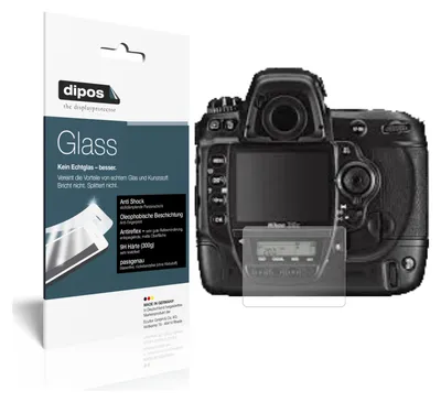 Produktbild von 2x Schutzfolie für Nikon D3x matt - Anti-Shock 9H Folie dipos Glass Kunststoffglas