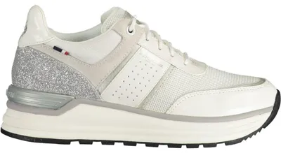 Produktbild von Eleganter Damensportschuh Weiß mit Kontrastdetails und Schnürung