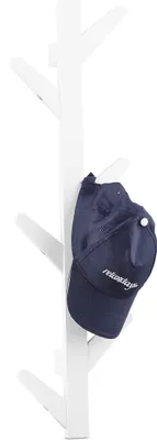 Produktbild von Relaxdays Wandgarderobe aus Bambus, 6 Haken, Garderobe, Kleiderhaken für Bad und Flur, HxBxT: 78 x 22 x 7 cm, weiß