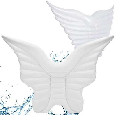 Zdjęcie produktu dla Materac dmuchany skrzydła 145x195 cm do pływania na basen plażę jezioro morze biały PVC