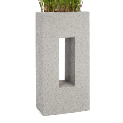 Produktbild von PFLANZWERK® Hochbeet Pflanzkübel VISTA 92cm GRANIT GRAU Premium Blumenkübel Fiberglas Lotus-Effekt Fiberglas - Frostbeständig - Handgefertigt -