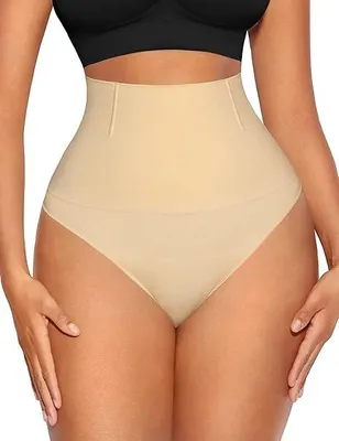 Imagen del producto de FeelinGirl: Calzoncillos modeladores para mujer, efecto vientre plano, color beige, talla XL/XXL