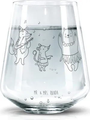 Produktbild von Mr. & Mrs. Panda Glas Waldtiere Aloha - Transparent - Geschenk, Wasserbecher, Wasserglas, Lustige Sprüche, Tumbler, Musik, Dekoglas, Tanzen, Becherglas, Igel, Hase