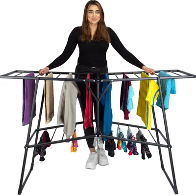Image de ROSITA séchoir à linge à deux niveaux, noir
