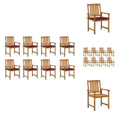 Immagine prodotto di vidaXL Sedie da giardino con cuscini 8 pz. Legno massiccio di acacia - sedie da giardino