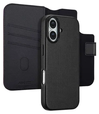 Produktbild von Accezz 2-in-1 Klapphülle aus Leder mit MagSafe iPhone 17 - Onyx Black