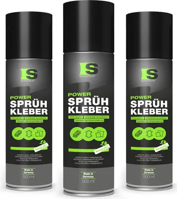 Produktbild von Spraytive 3x 500ml Power Sprühkleber – Starke Haftung für Textilien, Vlies, Schaumstoff, Leder & mehr