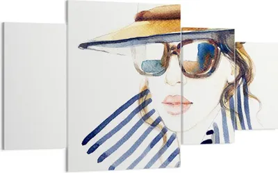 Produktbild von Bild auf Leinwand - Leinwandbild - Frau Gesicht Lippen - 160x90cm - Wand Bild - Wanddeko - Leinwanddruck - Bilder - Kunstdruck - Wanddekoration - Leinwand bilder - Wandkunst - DL160x90-3957