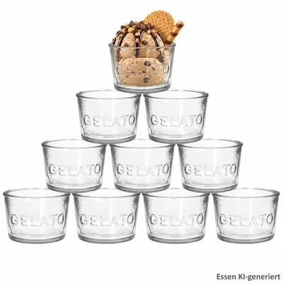 Produktbild von 12x Gelato Glas Eisbecher 150ml Dessert Schale Eisgläser Obst Mousse