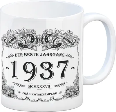 Produktbild von 1937 der beste Jahrgang Kaffeebecher Tasse Kaffeetasse Geburtsjahr Geburtstag
