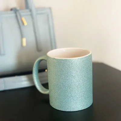 Produktbild von Plottermarie Sublimationsrohlinge Sublimations-Tassen für personalisierte Geschenkideen – Sublimationsrohlinge, Fotogeschenke, Personalisierung & DIY Glitter Keramik Light Blue 2er Set