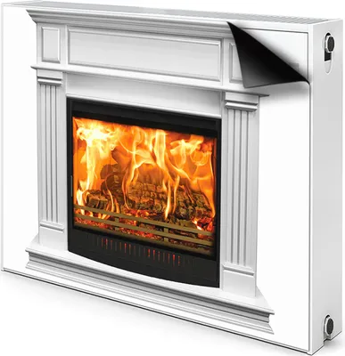 Produktbild von Magnet Heizkörper Heizkörper-Abdeckung Heizkörperabdeckung 90x60 cm  - Eleganter Kamin