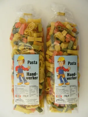 Produktbild von Streuteile Handwerker aus Nudelteig, 2X 250 g, Nudeln, Pasta, Dekoration, Delikatesse, Bauarbeiter