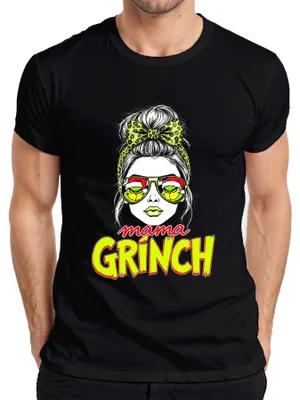 Obrázek produktu pro mama GRÍNCH Christmas Gift Mother Funny Grinchmama Retro pánské tričko, černá, S