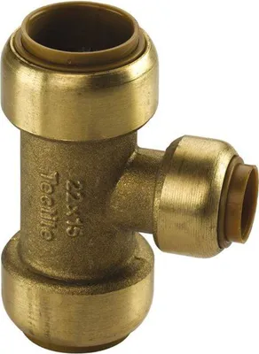 Produktbild von Kupfer Steckfitting Tectite T-Stück Mittelabgang reduziert 15 x 12 x 15 mm DVGW