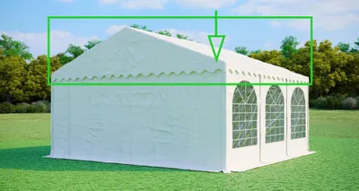 Immagine prodotto di Telo tetto di ricambio per tendone per feste 6x6 m MAX+ – PVC 550 g/m², altezza laterale 2,6 m, senza struttura - Bianco