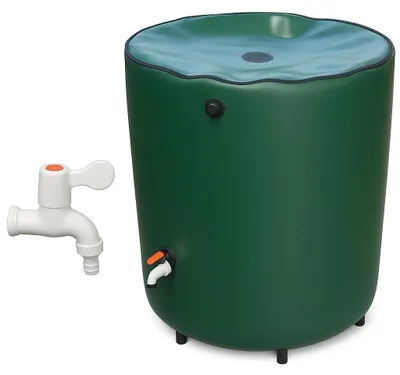 Produktbild von Regentonne 380L Klappbare Regenwassertank 1/2" Wasserhahn Regenfass Wasserf