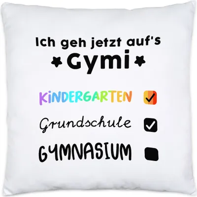 Produktbild von Ich Geh Jetzt Aufs Gymnasium Kissen Inkl. Füllung Checkliste 5. Klasse Gesamtschule Gymi Geschenkidee