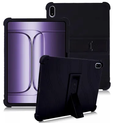 Produktbild von Tablet Hülle für OnePlus Pad 3/OnePlus Pad 2 Pro 13,2", Stoßfeste Weiches Silikon Schutzhülle mit Standfunktion Schwarz