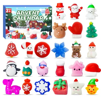 Produktbild von Squishy Adventskalender mit 24 Mochi Spielzeug für Kinder