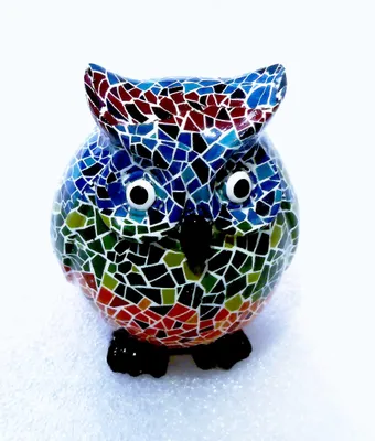 Uil-Dekofigur aus Kunstharz, Höhe 9 cm, 1 Stück