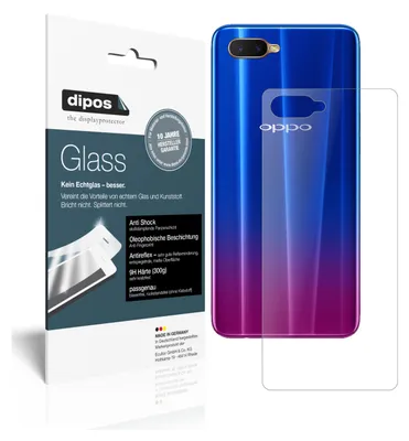 Produktbild von 2x Schutzfolie für Oppo R15x Rückseite matt - Anti-Shock 9H Folie dipos Glass