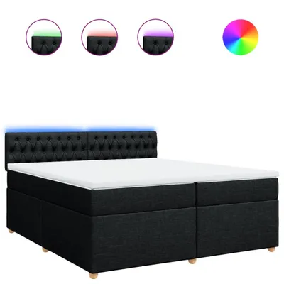 Immagine prodotto di vidaXL Letto a molle con materasso nero 200x200 cm in tessuto