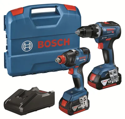 Produktbild von Bosch Professional Bosch Combo Kit: Akku-Drehschlagschrauber GDX 18V-200 + Akku-Bohrschrauber GSR 18V-55