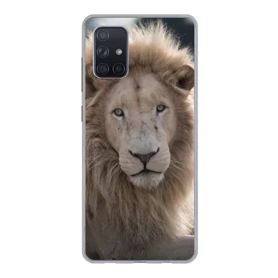 Produktbild von MuchoWow® Handyhülle Schutzhülle Hülle für Samsung Galaxy A51 Löwe - Tier - Weiß Silikon Softcase Handy Hülle - Schutzabdeckung