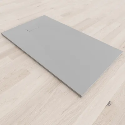 Produktbild von i-flair, Duschwanne, SMC, Grau, 160x90 cm, rutschfeste Oberfläche, Steinoptik, inkl. Ablaufgarnitur, DIN-Anschlüsse, Robust, 3,2 cm hoch