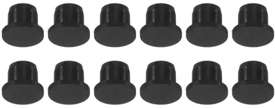 Silikon-Gummistopfen 12 mm, 12 Stück, Schwarz