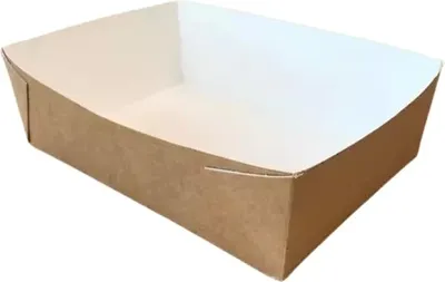Produktbild von Tiefes Kraftpapiertablett 20 x 14 x 6 cm 50 Stück.