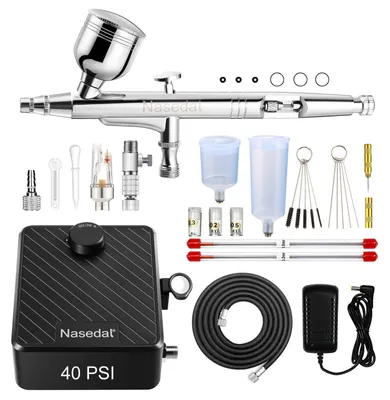 Airbrush-Set 40 PSI, Doppelwirkung, Kompressor, 12 l/min, 0,3 mm Düse