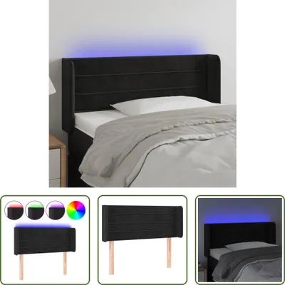 Produktbild von The Living Store LED Kopfteil Schwarz 83x16x78/88 cm Samt