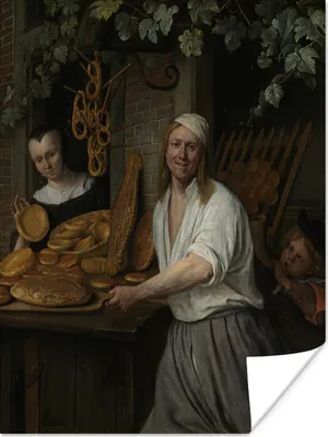 Produktbild von MuchoWow® Poster Bäcker Arent Oostwaard und seine Frau Catharina Keizerswaard - Jan Steen 120x160 cm - Wandbilder