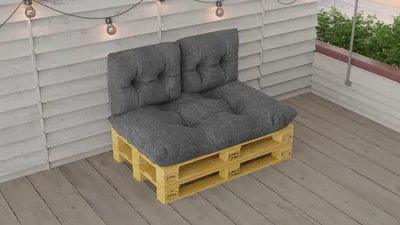 Produktbild von Palettenkissen Set WASSERDICHT Sitzkissen Rückenkissen 120 x 80 cm 60 x 40 cm NEU Größe und Farbe: 3ER SET GRAU (774109)