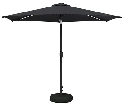 Zdjęcie produktu dla Parasol ogrodowy vidaXL z oświetleniem LED i podstawą, 300 x 300 cm